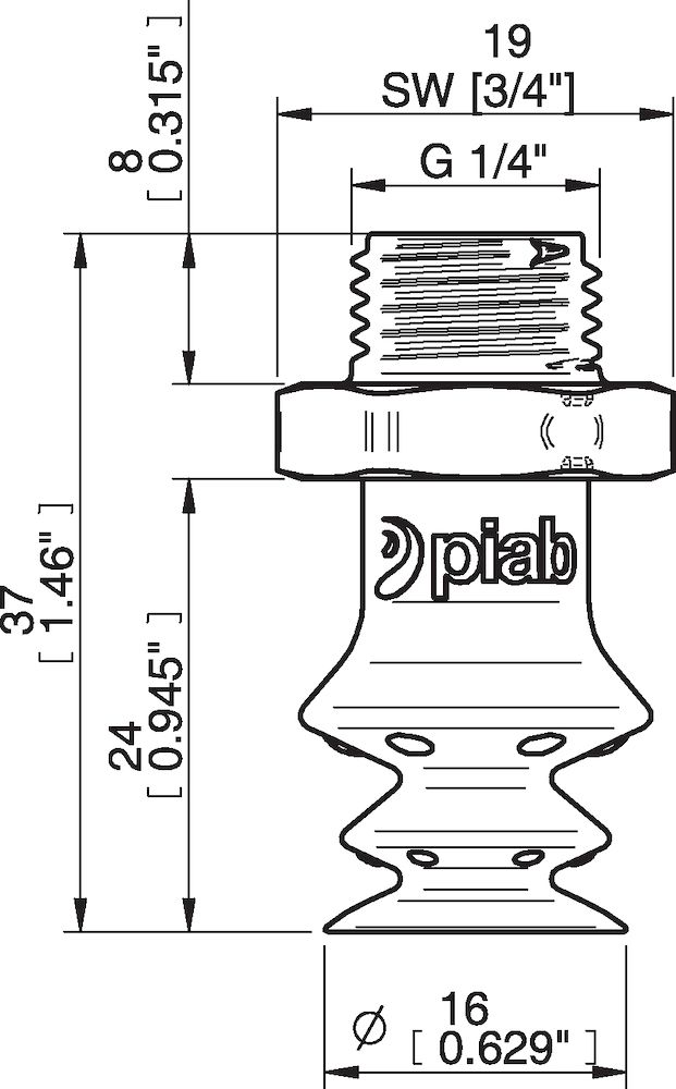 Piab FBX15.DS40.G14MDC.00 Suction cups and soft grippers