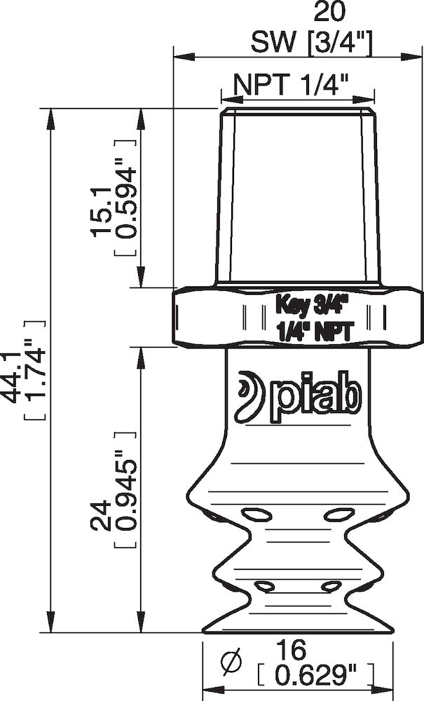 Piab FBX15.DS40.NT14MSS.00 Suction cups and soft grippers