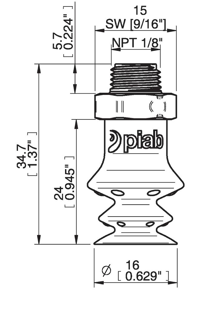 Piab FBX15.DS40.NT18MDC.00 Suction cups and soft grippers