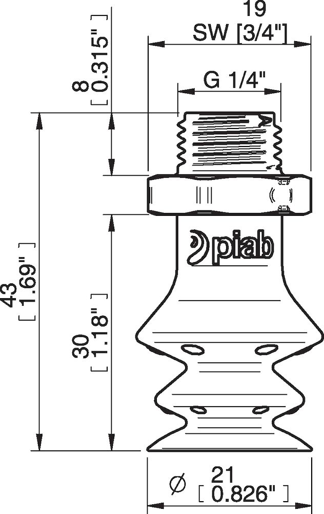 Piab FBX20.DS40.G14MDC.00 Suction cups and soft grippers