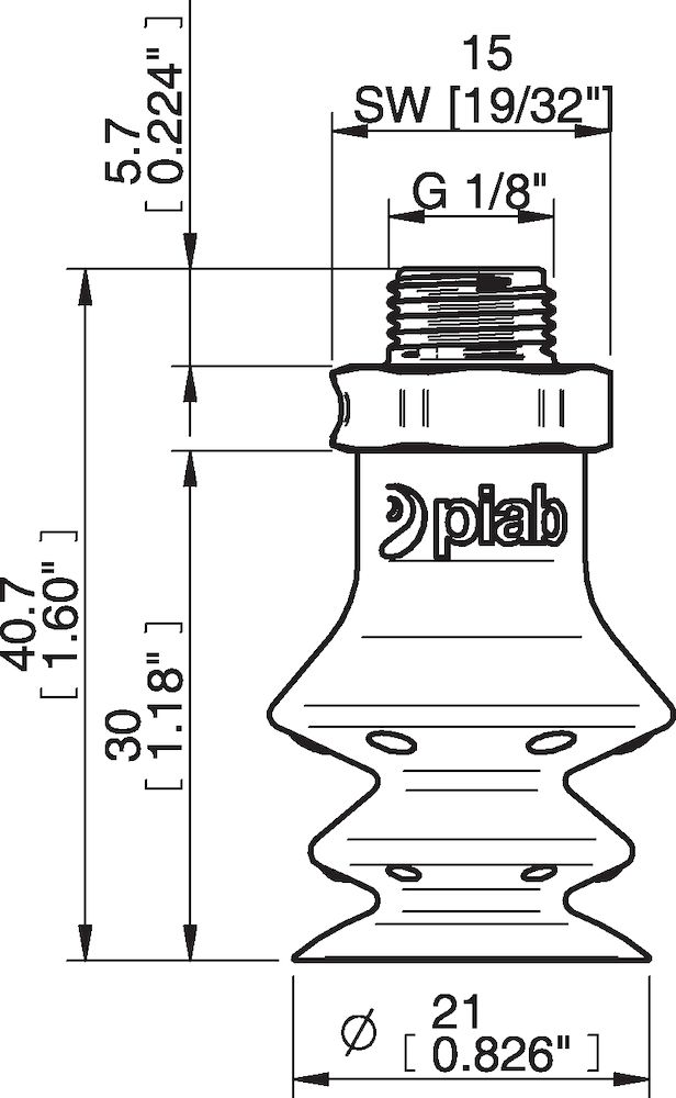 Piab FBX20.DS40.G18MDC.00 Suction cups and soft grippers