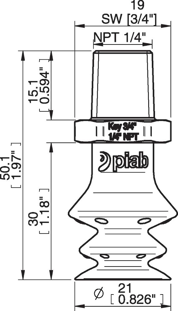 Piab FBX20.DS40.NT14MSS.00 Suction cups and soft grippers