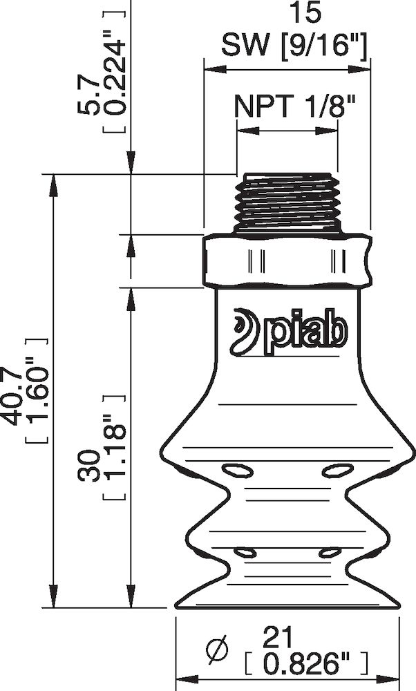 Piab FBX20.DS40.NT18MDC.00 Suction cups and soft grippers