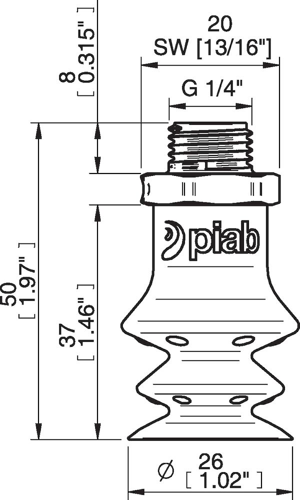 Piab FBX25.DS40.G14MDC.00 Suction cups and soft grippers