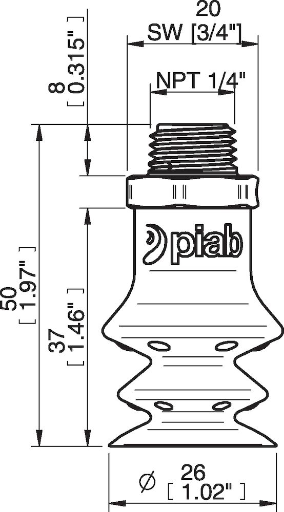 Piab FBX25.DS40.NT14MDC.00 Suction cups and soft grippers