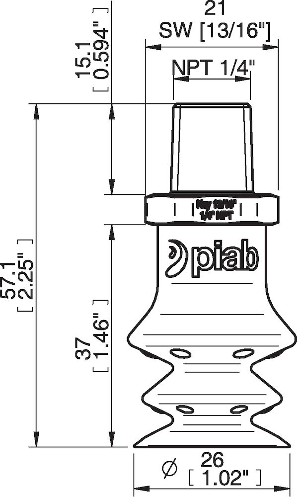 Piab FBX25.DS40.NT14MSS.00 Suction cups and soft grippers