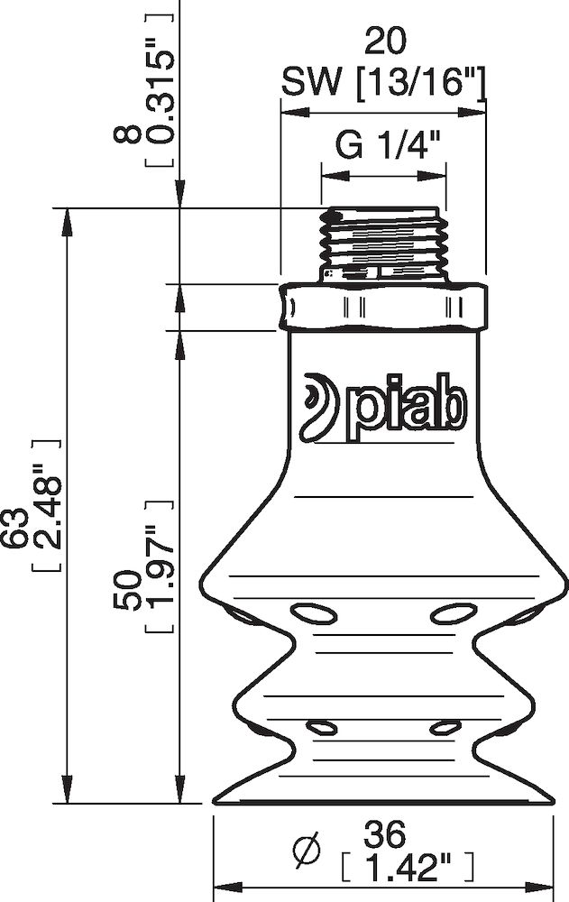 Piab FBX35.DS40.G14MDC.00 Suction cups and soft grippers