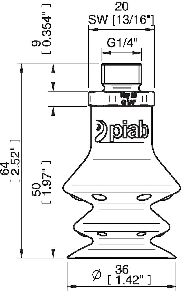 Piab FBX35.DS40.G14MSS.00 Suction cups and soft grippers