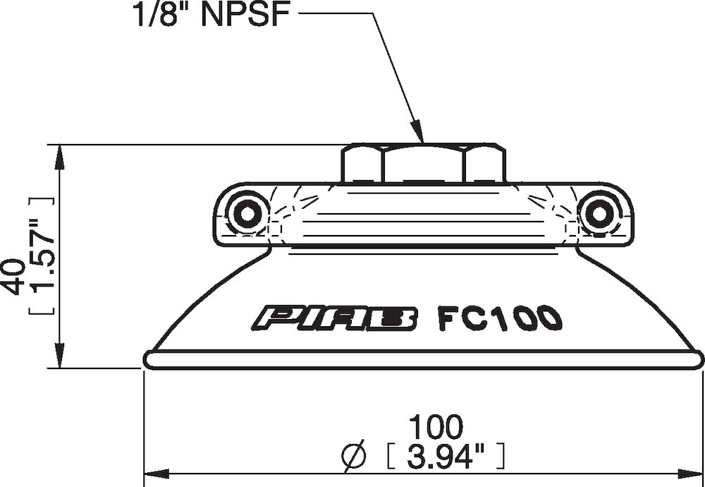 Piab Suction cup FC100P Polyurethane 40, 1/8 NPSF female