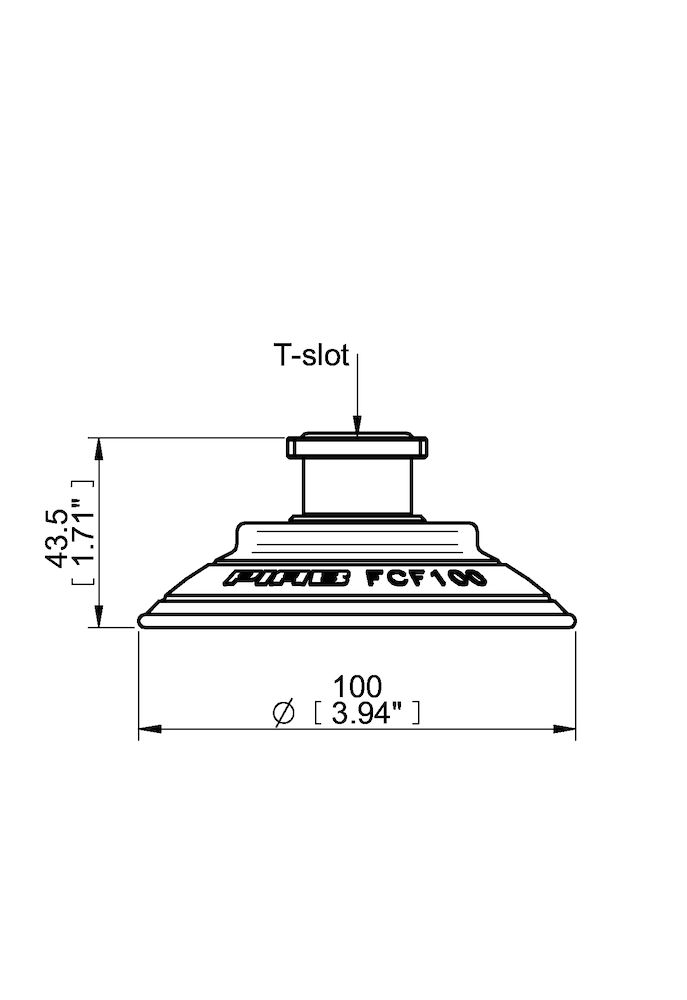 Piab Suction cup FCF100P Polyurethane 55/60, T-slot, with mesh filter