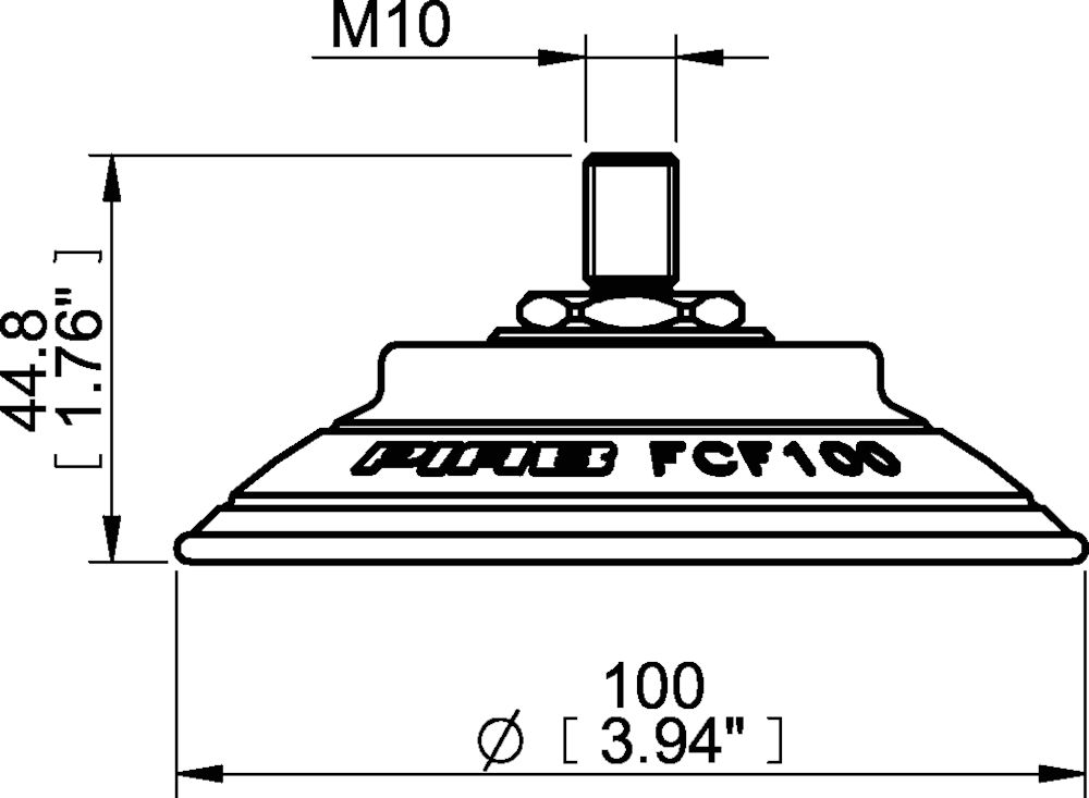 Piab Suction cup FCF100P Polyurethane 55/60, M10x1.5 male