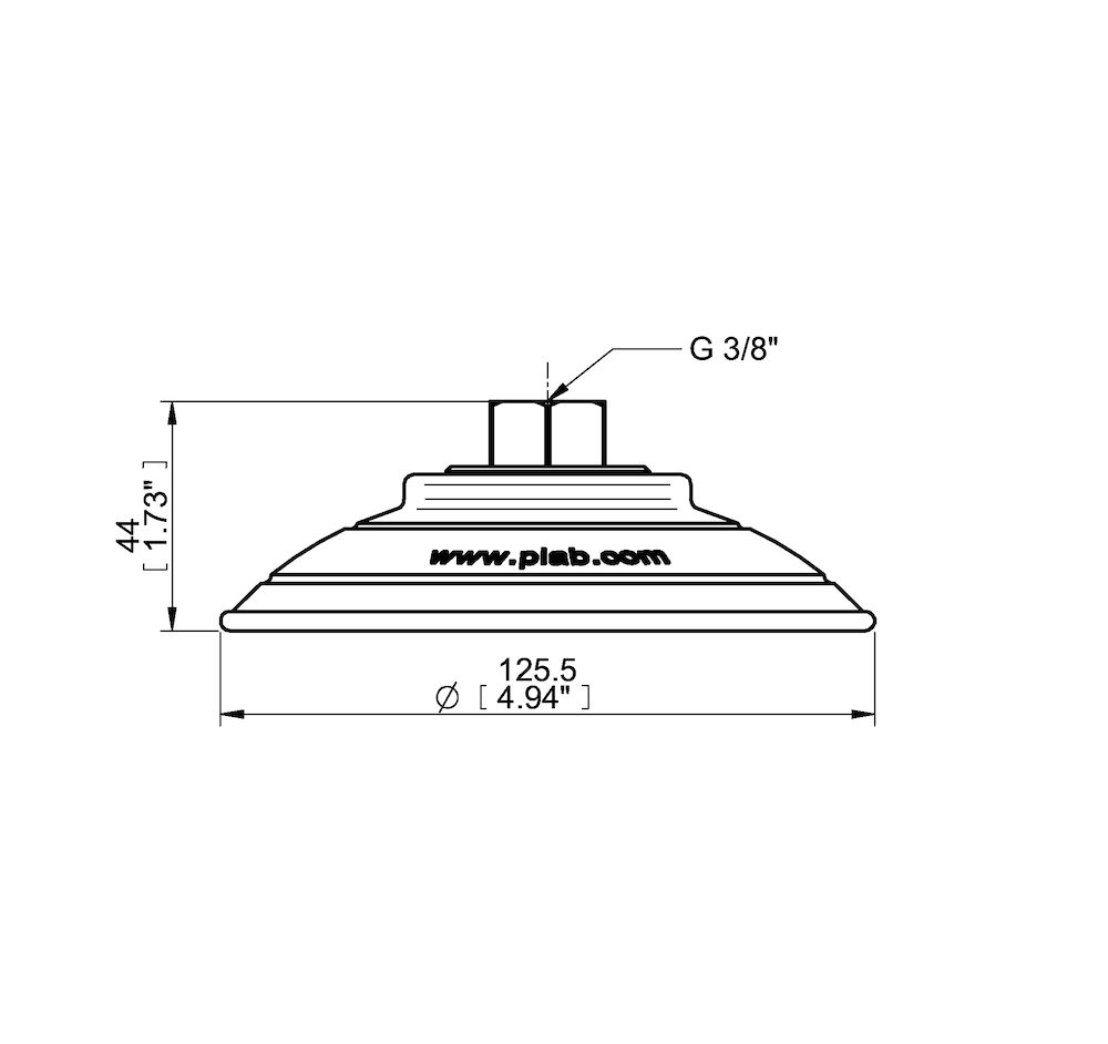 Piab Suction cup FCF125P Polyurethane 55/60, G3/8 female, plastic thread