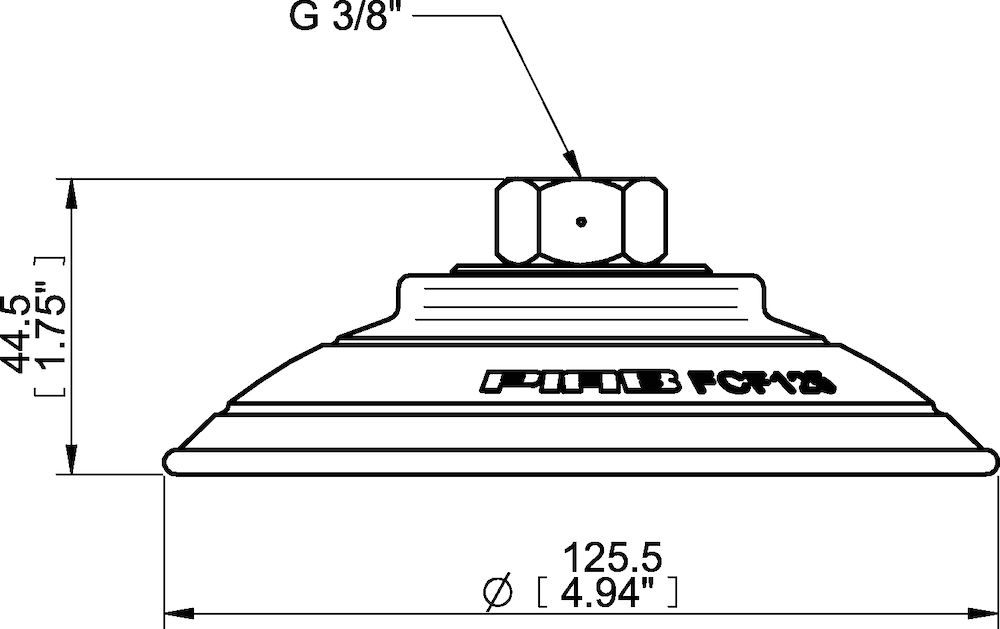 Piab Suction cup FCF125P Polyurethane 55/60, G3/8 female