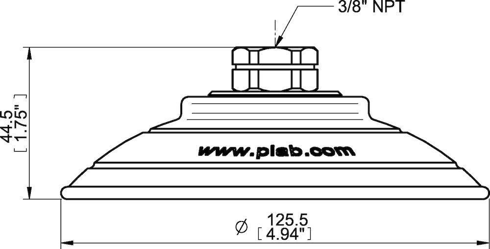 Piab Suction cup FCF125P Polyurethane 55/60, 3/8 NPT female