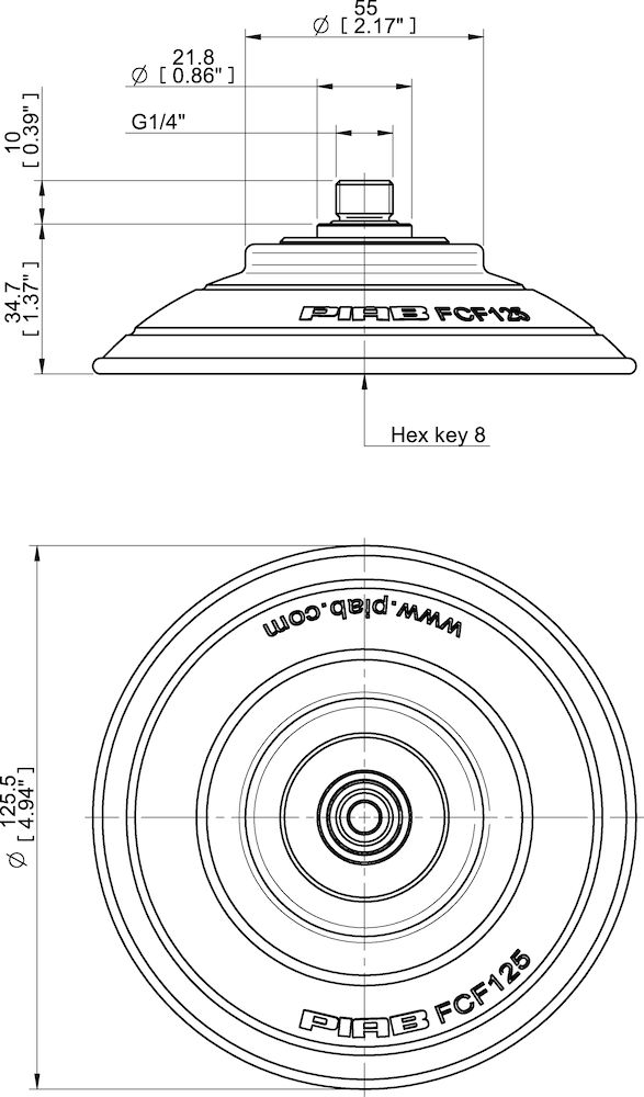 Piab FCF125P.5X.G90W Suction cups and soft grippers