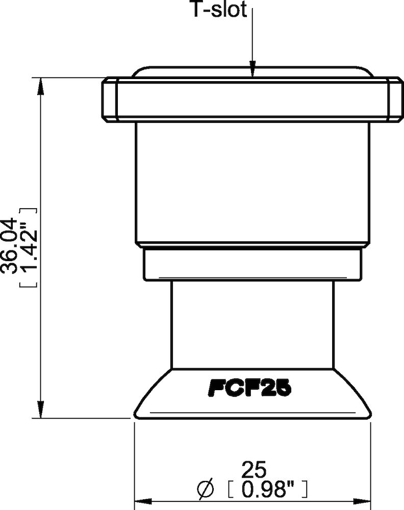 Piab Suction cup FCF25P Polyurethane 55/60, T-slot