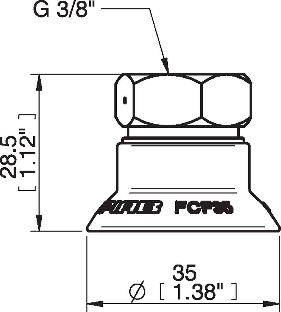 Piab Suction cup FCF35P Polyurethane 55/60, G3/8 female