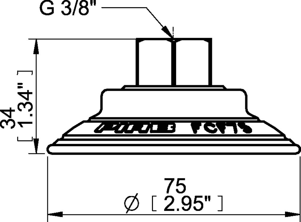 Piab Suction cup FCF75P Polyurethane 55/60, G3/8 female, plastic thread
