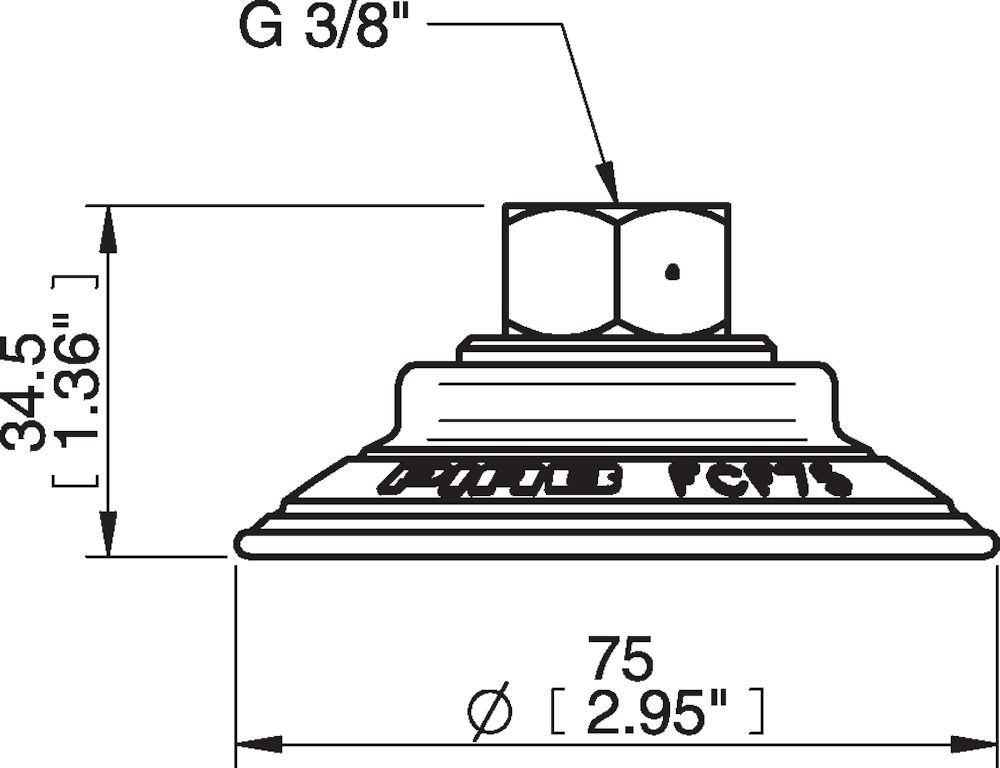Piab Suction cup FCF75P Polyurethane 55/60, G3/8 female
