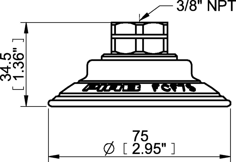 Piab Suction cup FCF75P Polyurethane 55/60, 3/8 NPT female