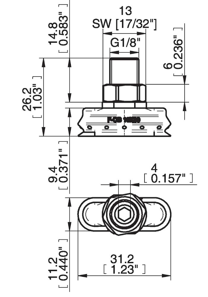 Piab FOB10X30.SF40.G18MSS.00 Suction cups and soft grippers