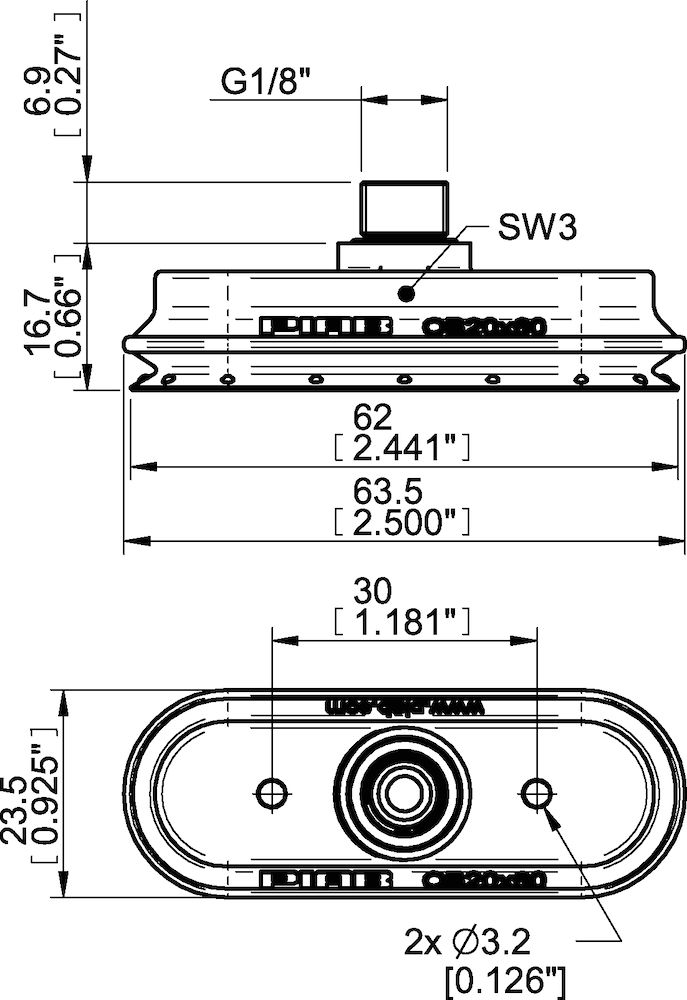 Piab Suction cup OB20x60P Polyurethane PU60, G1/8 male