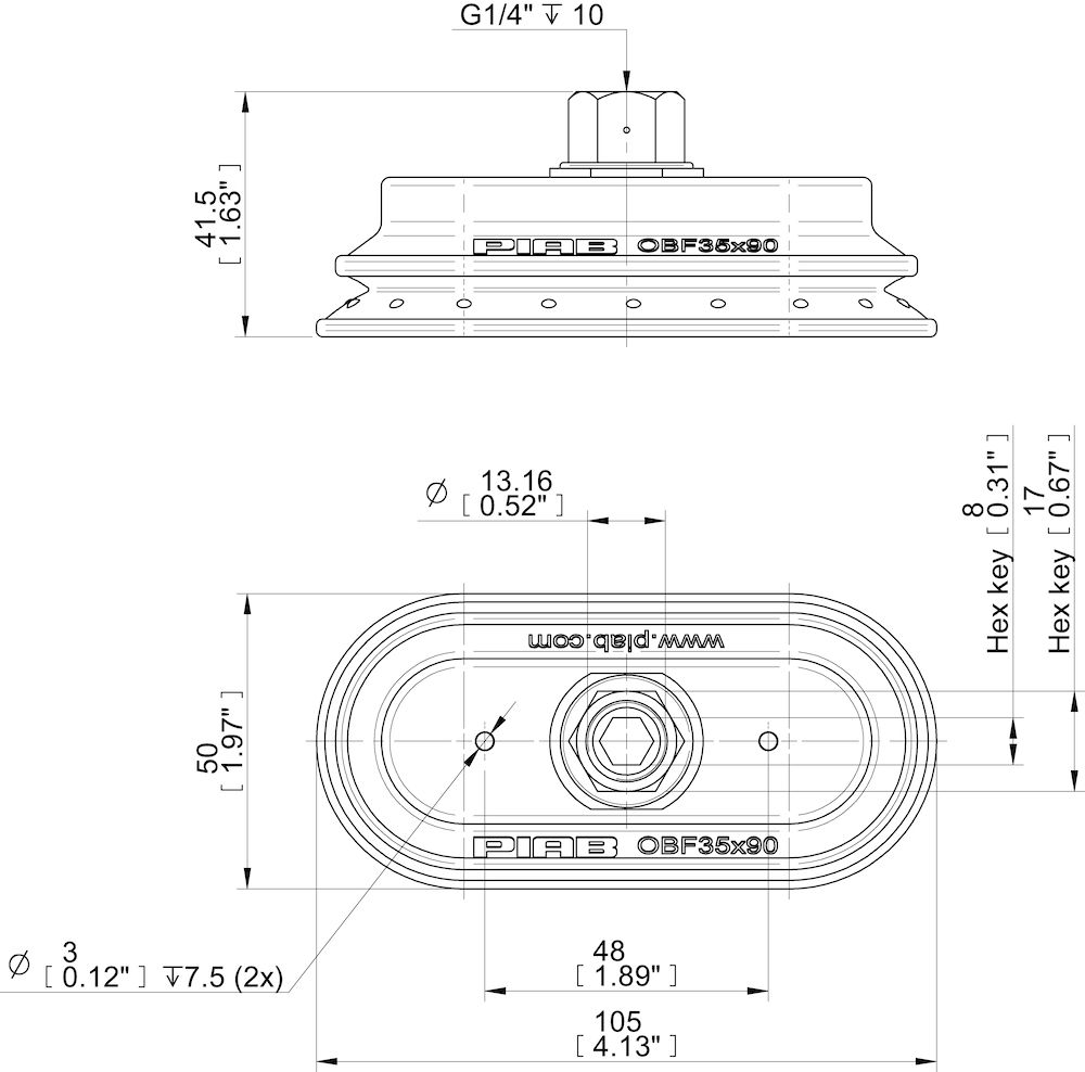 Piab Suction Cup OBF35X90P G1/4 female