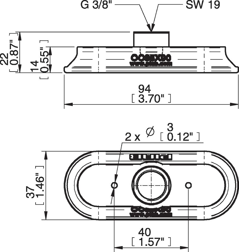 Piab Suction cup OC35x90P Polyurethane 40, G3/8 female