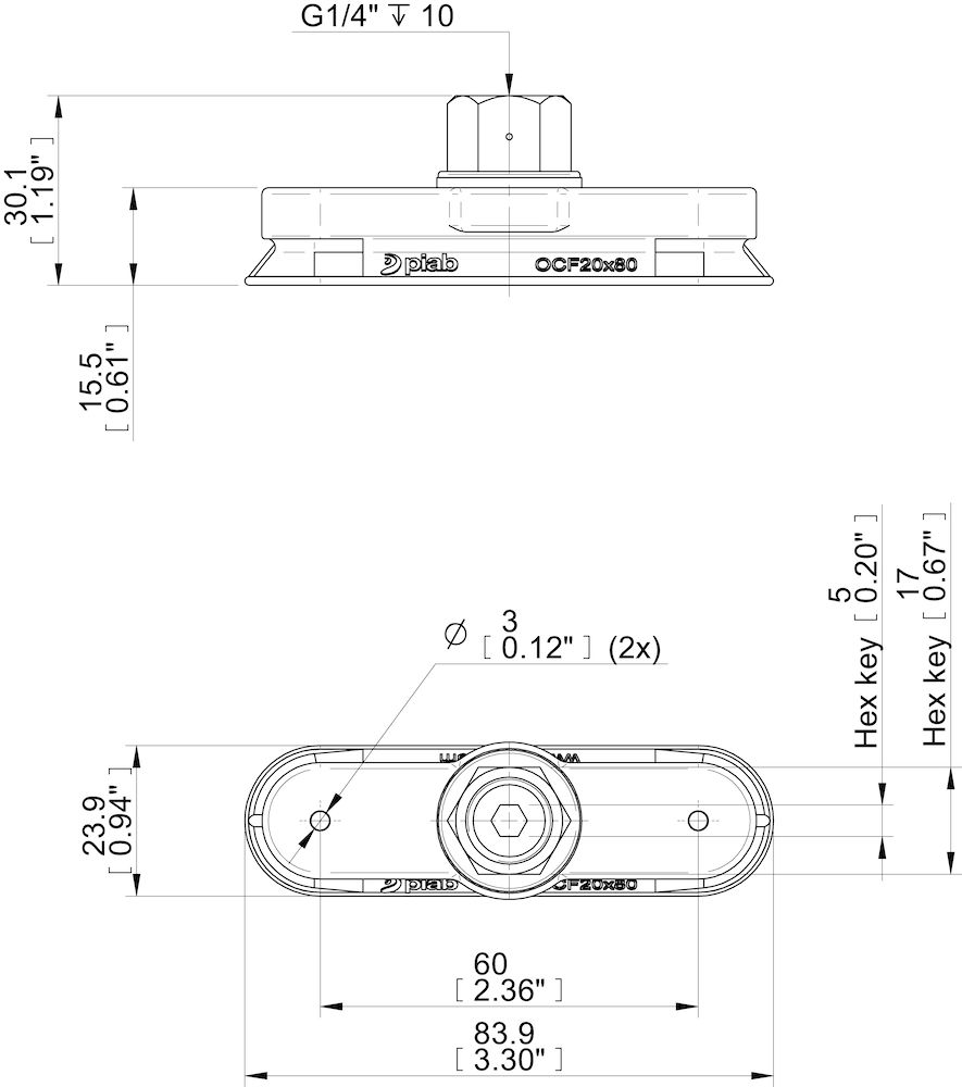 Piab Suction Cup OCF20x80P G1/4 Female