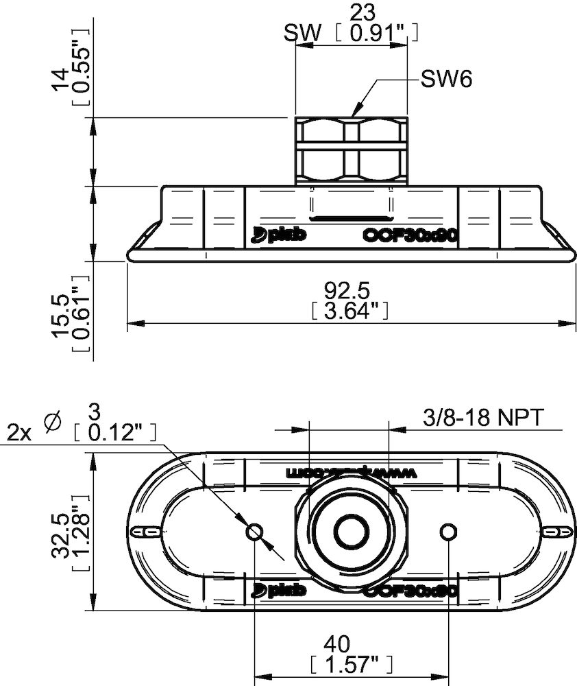 Piab Suction cup OCF30x90P Polyurethane 55/60, 3/8 NPT female