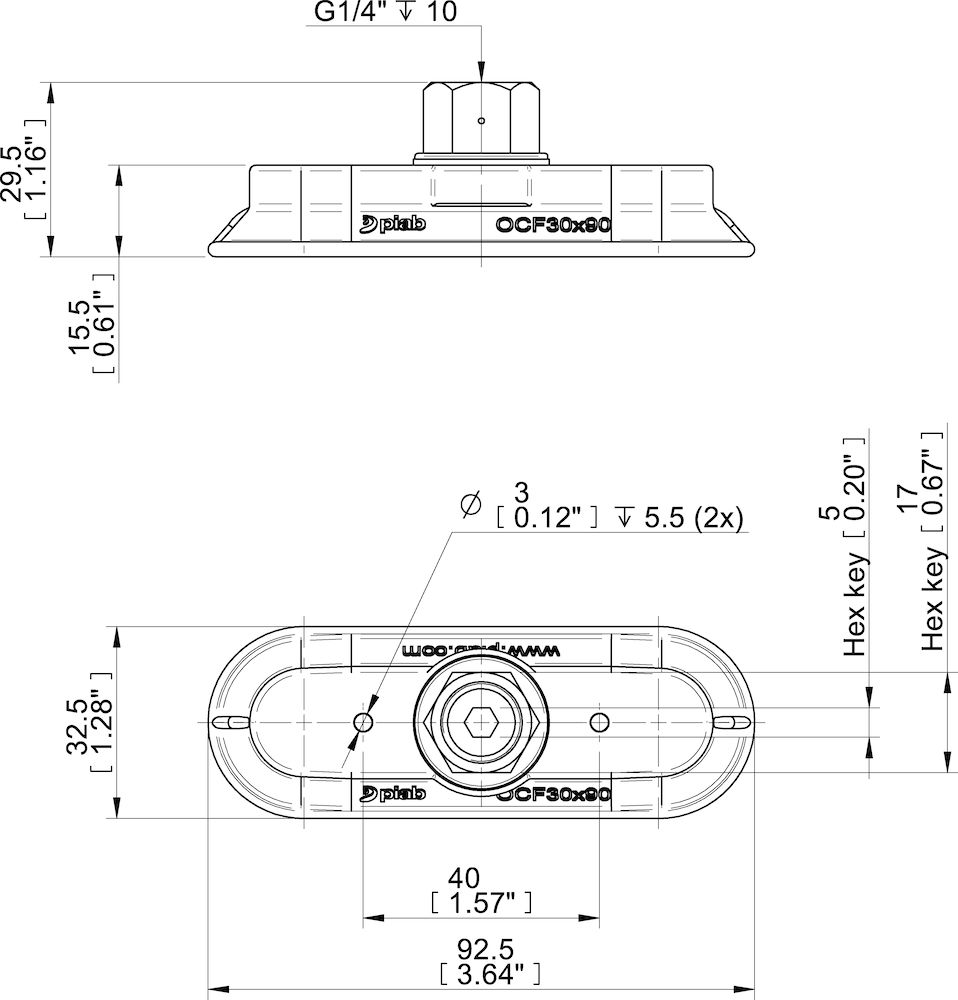 Piab Suction cup OCF30x90 with G1/4 female