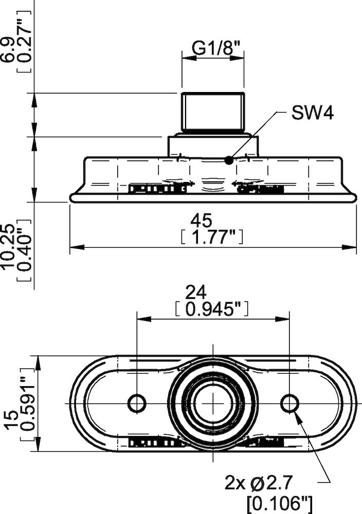 Piab Suction cup OF15x45P Polyurethane PU50, G1/8 male