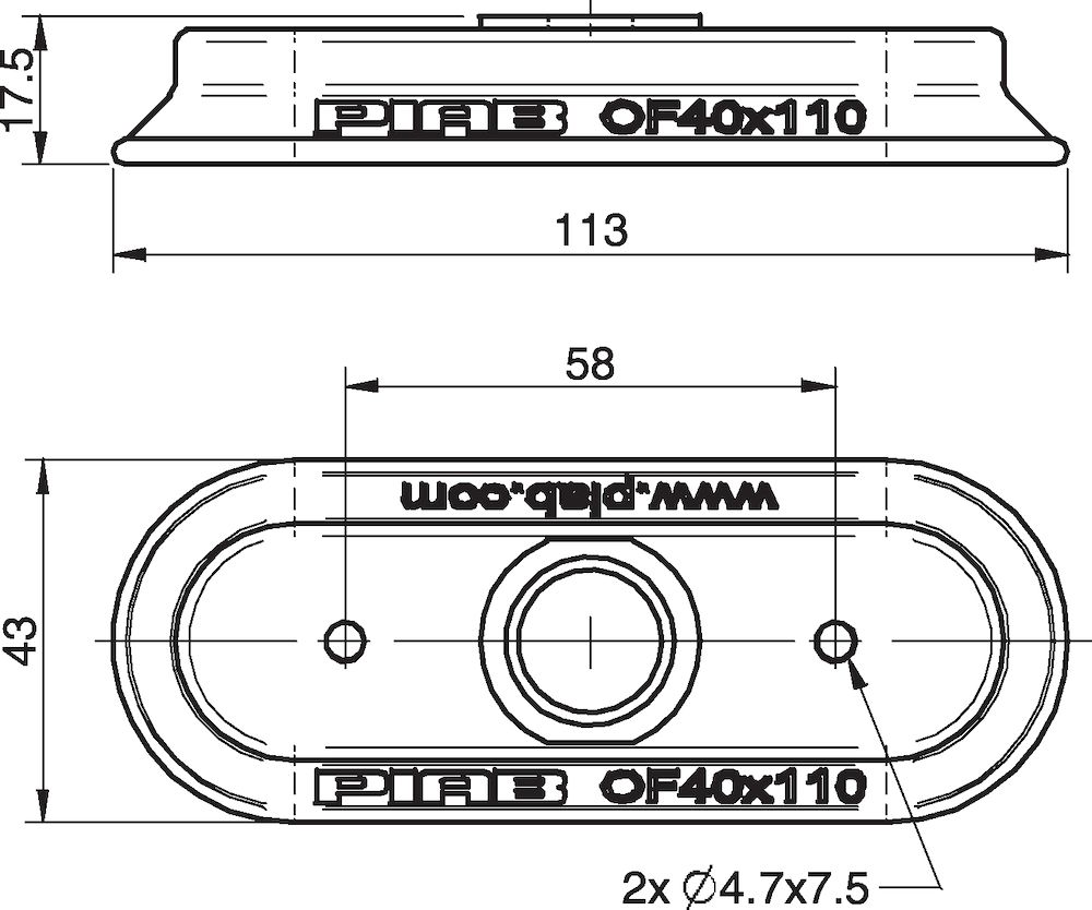 Piab Suction cup OF40x110P Polyurethane 60 with collar for Vacuum Gripper System (VGS)