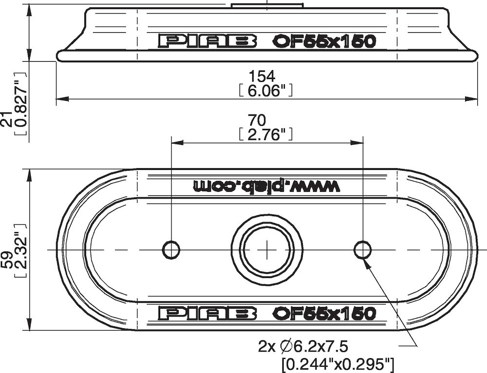 Piab Suction cup OF55x150P Polyurethane 40 with collar for Vacuum Gripper System (VGS)