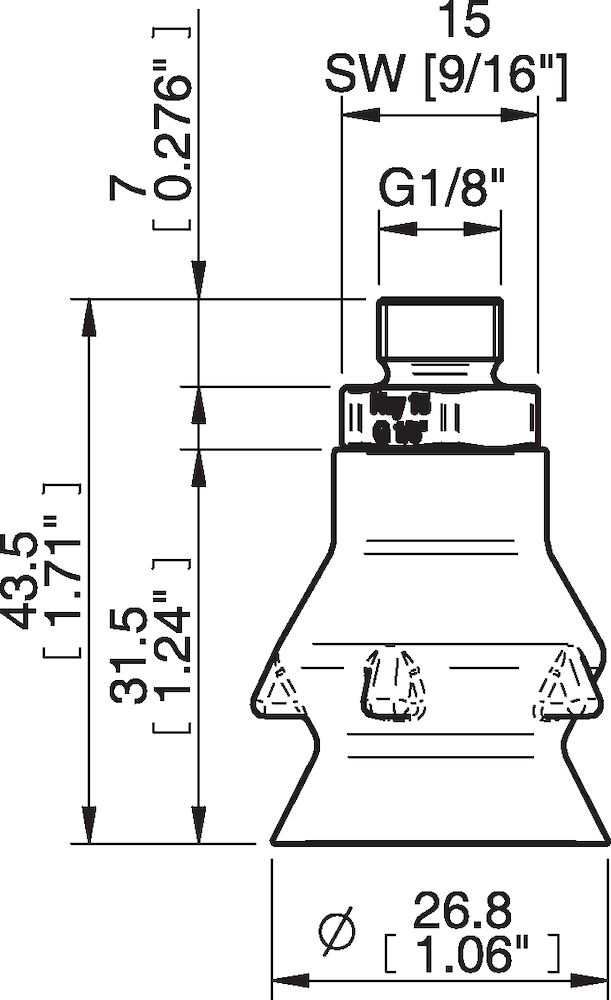 Piab PD27.DS40.G18MSS.00 Suction cups and soft grippers