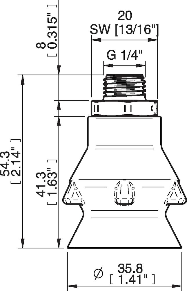 Piab PD36.DS40.G14MDC.00 Suction cups and soft grippers