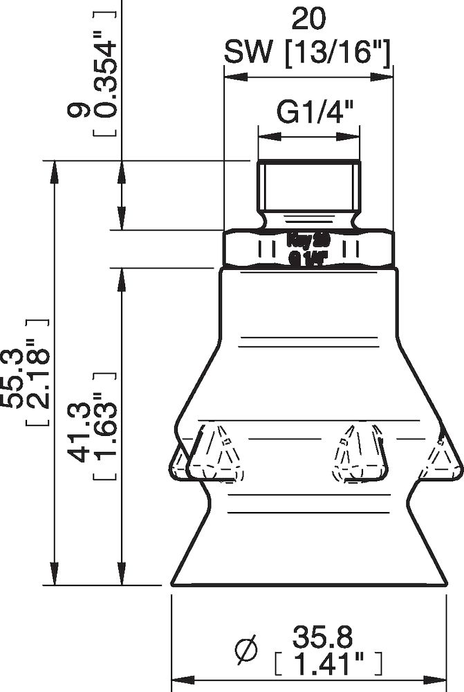 Piab PD36.DS40.G14MSS.00 Suction cups and soft grippers
