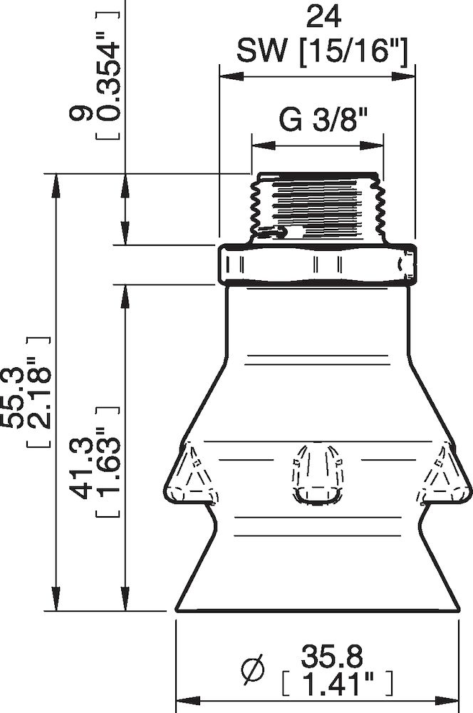 Piab PD36.DS40.G38MDC.00 Suction cups and soft grippers