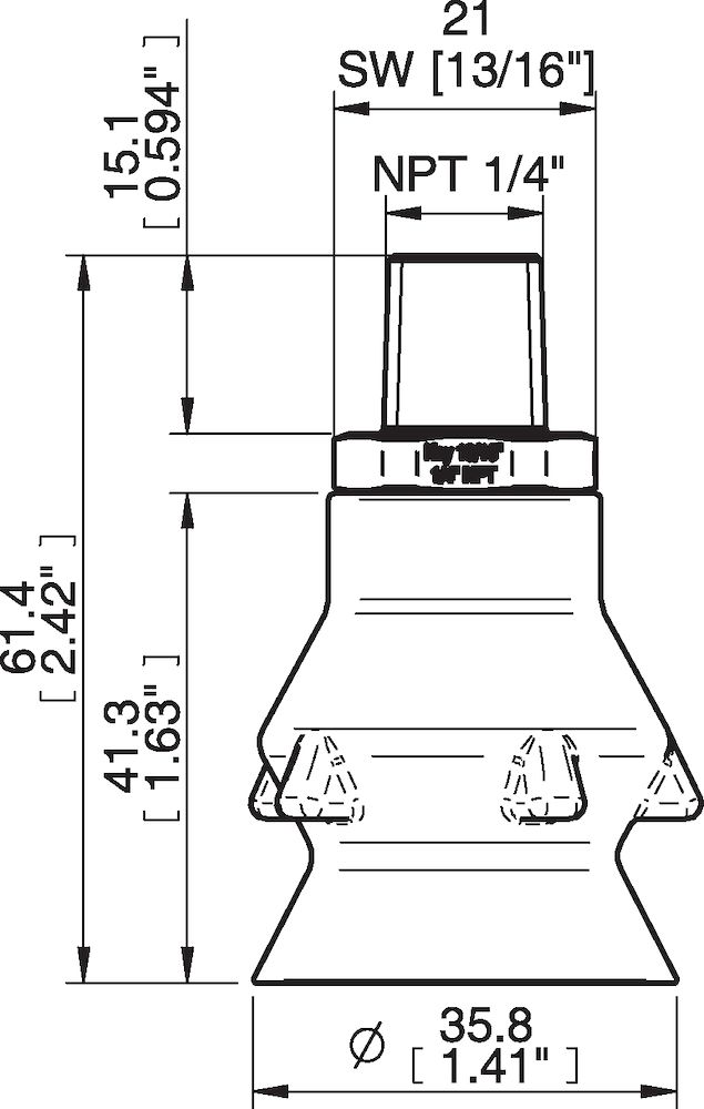 Piab PD36.DS40.NT14MSS.00 Suction cups and soft grippers