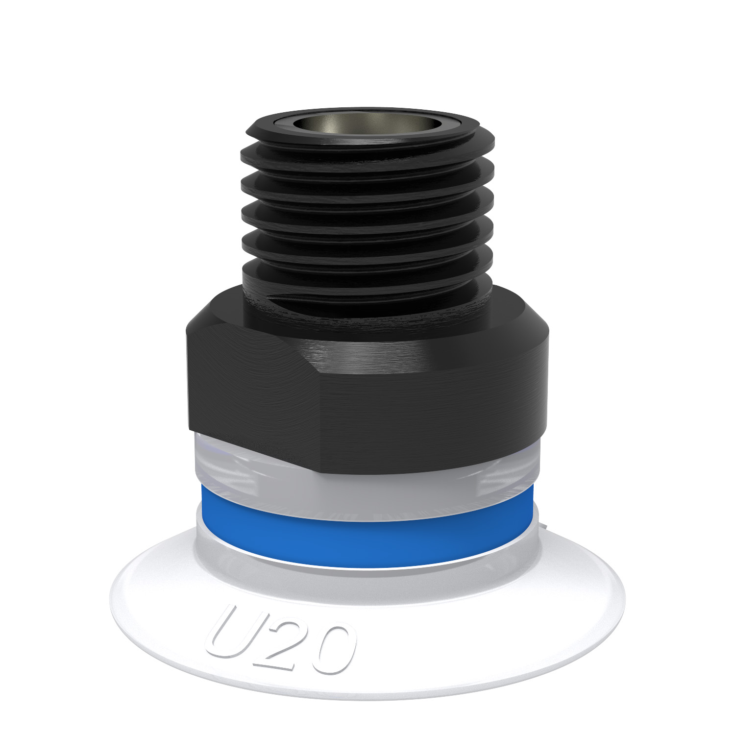 Piab U20.21.02AC / 9909719 Suction cup U20 Silicone FCM, 1/8" NPT male, with mesh filter