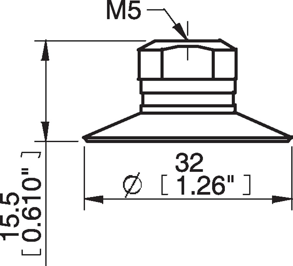 Piab Suction cup U30 Nitrile-PVC, M5 female