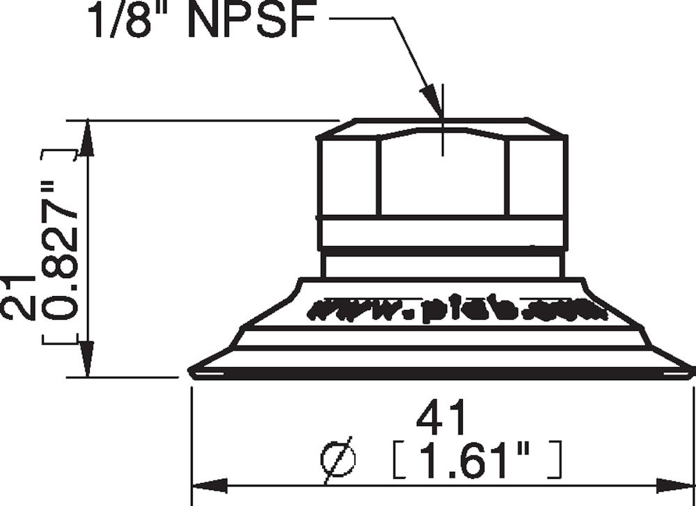 Piab Suction cup U40-2 Silicone, 1/8 NPSF female