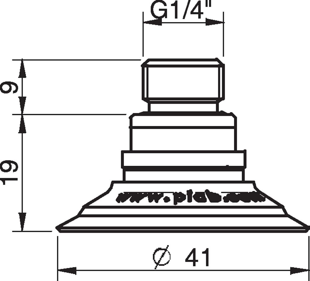 Piab Suction cup U40-2 Silicone, G1/4 male, with mesh filter