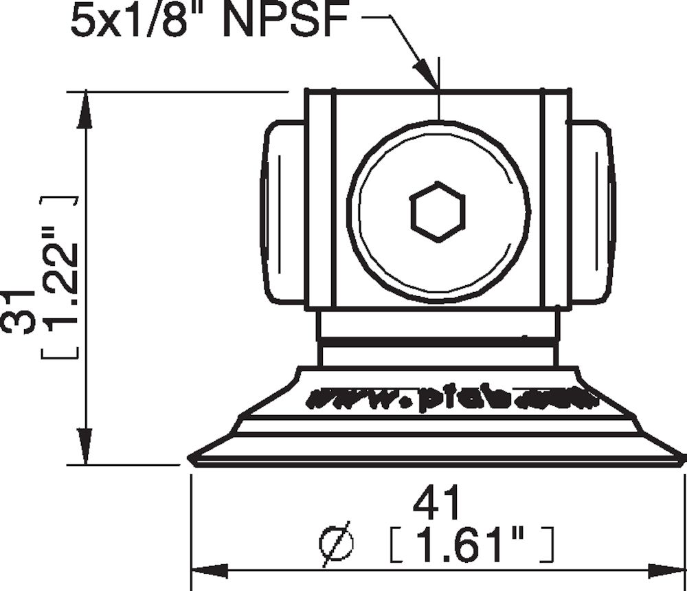 Piab Suction cup U40-2 Silicone, 5x1/8 NPSF female