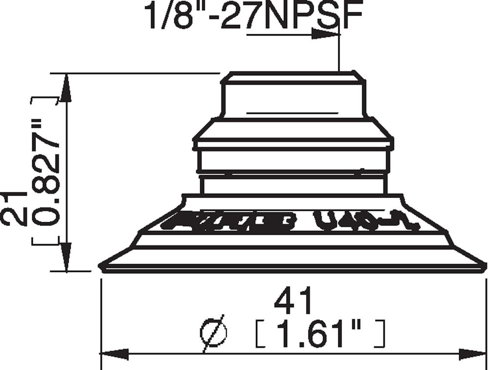 Piab Suction cup U40-2 Silicone, 1/8 NPSF female, PA