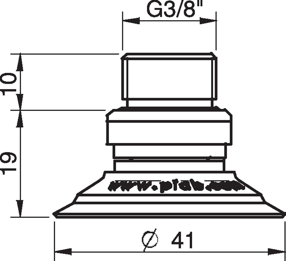 Piab Suction cup U40-2 Nitrile-PVC, G3/8 male, with dual flow control valve