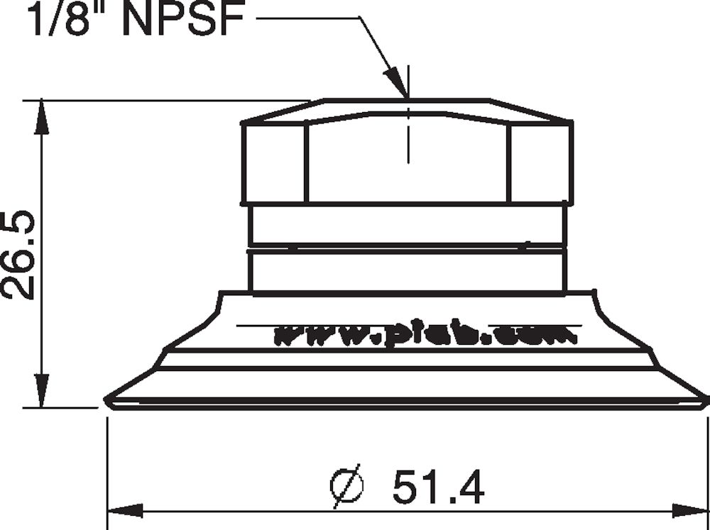 Piab Suction cup U50-2 Nitrile-PVC, 1/8 NPSF female, with mesh filter