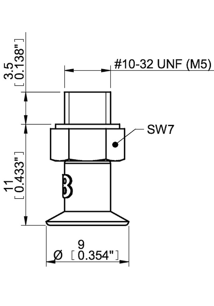 Piab Suction cup U8 Chloroprene, M5 male