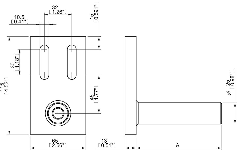 Piab Mounting bar welded L=150