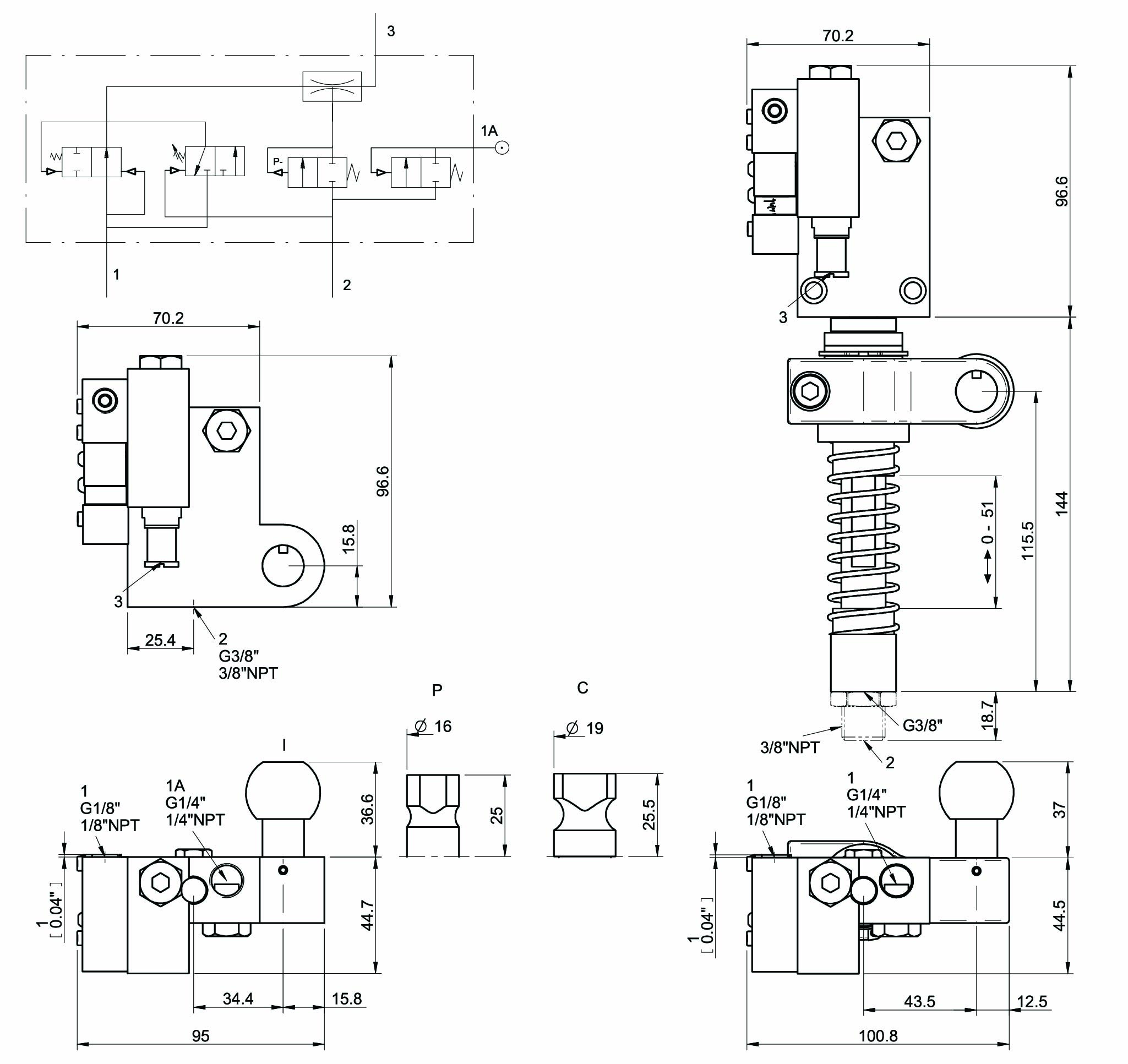 Piab Vacuum Check Valve VT-1H Vacustat with COAX® with level compensator, G threads, Ball joint, Rig